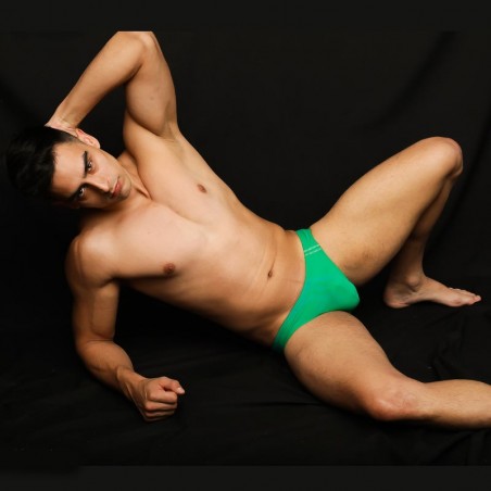 Men swimsuit green color frontal view