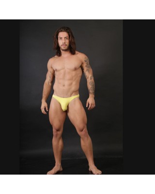 bikini hombre sin trasero color amarillo vista de pie de frente