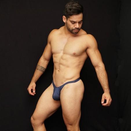 Tanga algodon con elastano lycra de jeans indigo