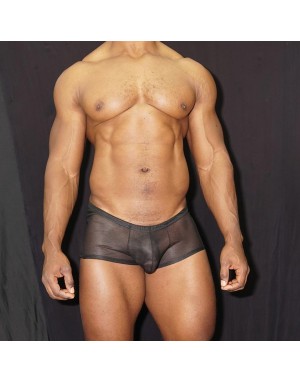 Black nylon boxer for men