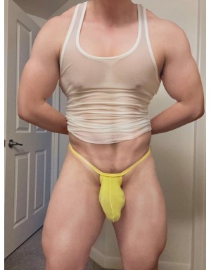 Rib Bulge Thong Yellow