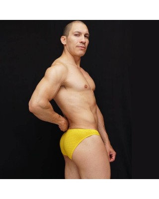 men yellow microfiber mesh