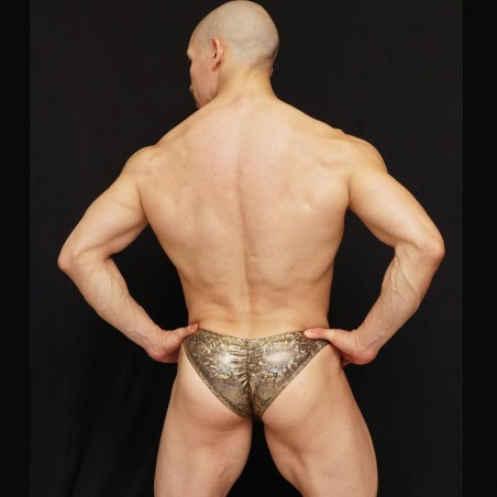 competition bodybuilding suit for men. Metallic bronze colour.